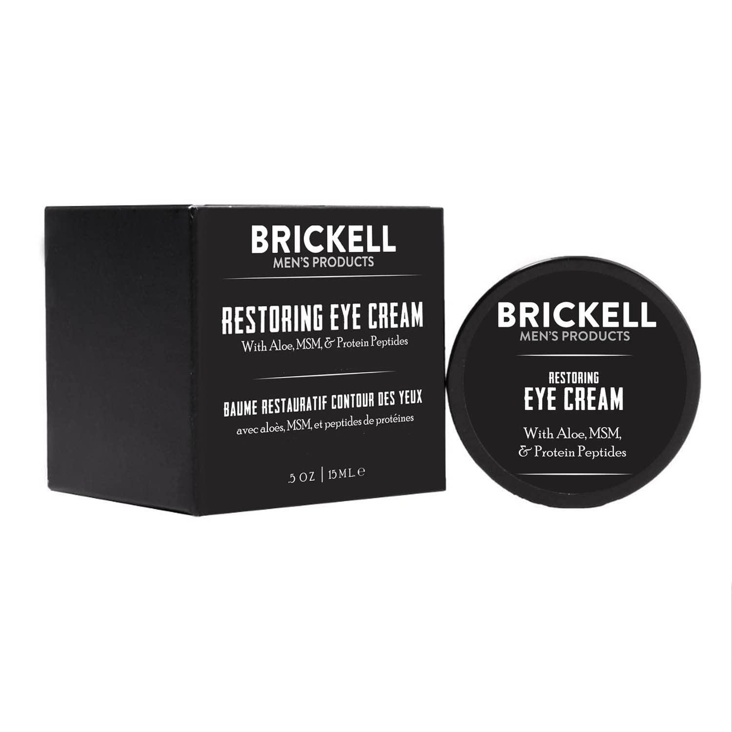 Brickell Men's Products Brickell Men\'s Restoring Under Eye Cream for Men, Natural and Organic Anti Aging Eye Balm To Reduce Puffiness, Wrinkles, Dark Circles, Crows Feet and Under Eye Bags, 0.5 Ounce, Unscented