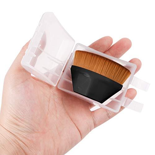 Aooba Aooba Foundation Makeup Brush with Portable Case, Flat Top High-Density Face Brush for Flawless Powder, Cream Cosmetics (Black)