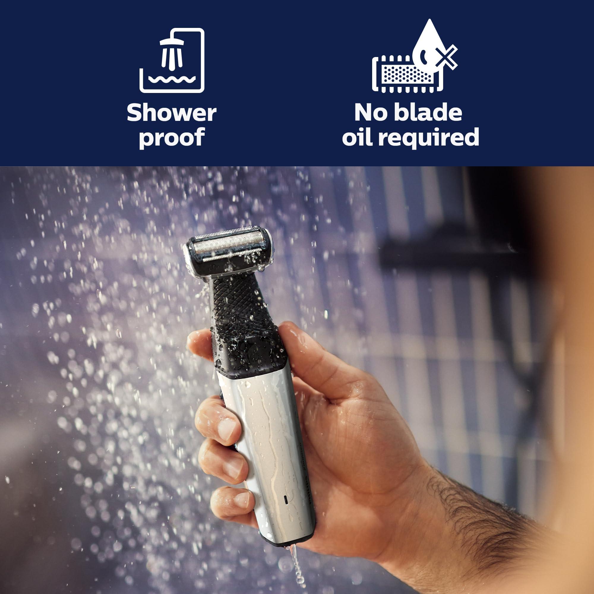 Philips Norelco Philips Norelco Bodygroom Series 5000 Showerproof Body & Manscaping Trimmer for Men with Back Attachment, BG5025/40 + Philips Norelco Genuine Bodygroom Replacement Trimmer/Shaver Foil, BG2000/40