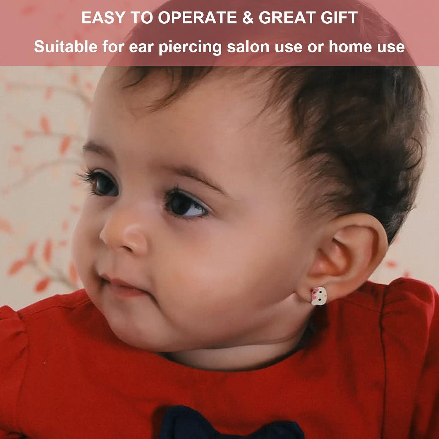 Lyuxzad Ear Piercing Gun Kit - Lyuxzad 6Pcs Disposable Ear Piercing Kit Including 2Pcs Self Ear Piercing Gun with 2Pcs Built-in Earrings Stud and 2Pcs Clean Tools for Ear Cartilage Piercing Kit (225)