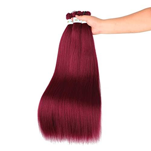 UPruyo Dark Red Burgundy Braiding Hair Pre Stretched 26 inch Synthetic Hair for Braiding Micro Braiding Hair Extensions for Box Braids Long Knotless Prestretched Pre Stretched Braiding Hair (Pack of 6, 900#)