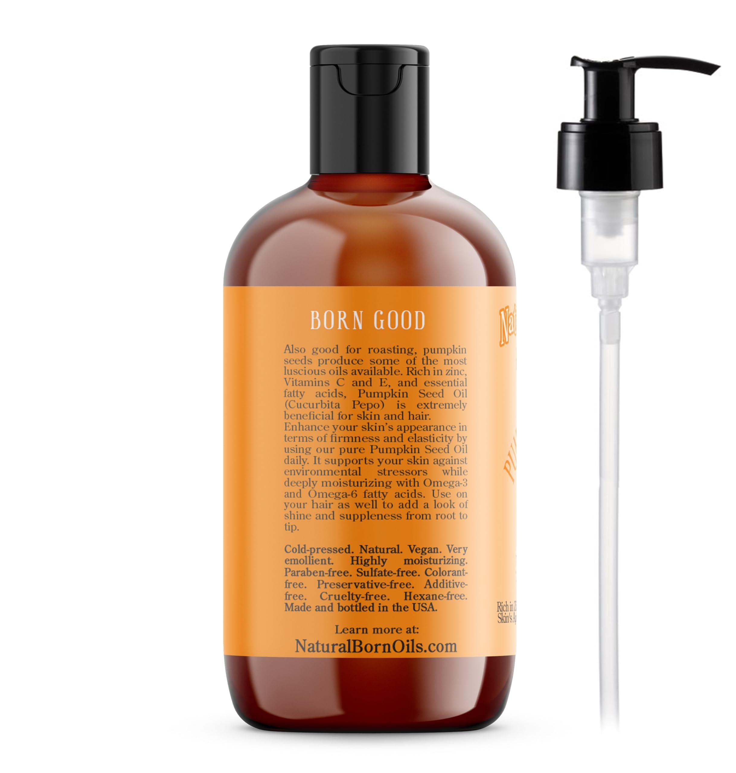 Natural Born Oils Natural Born Oils Pumpkin Seed Oil, 16oz, Organic, Cold-Pressed, Nutrient-Rich, Excellent for Radiant Skin, Lustrous Hair