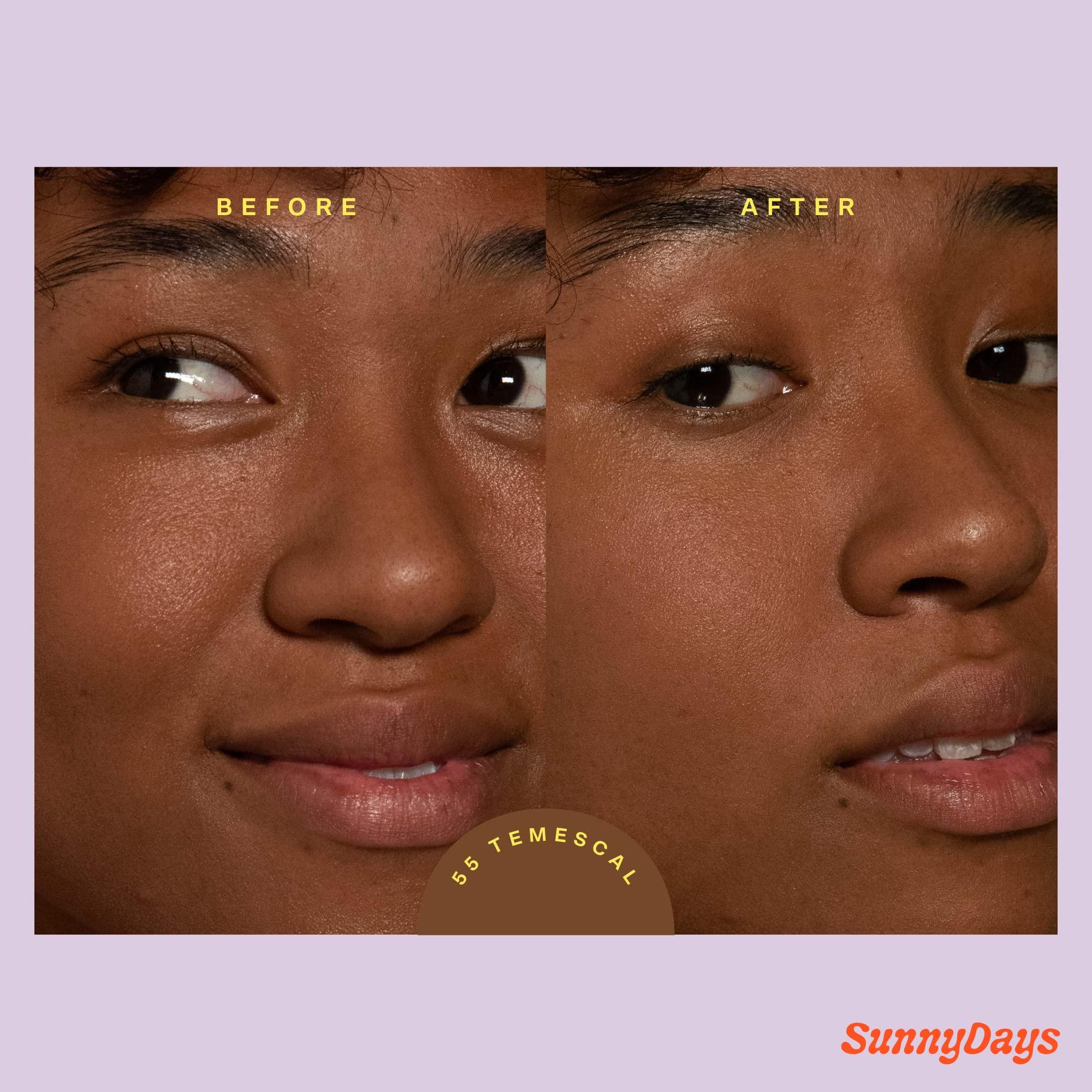 Tower 28 Tower 28 Beauty SunnyDays SPF 30 Tinted Mineral Sunscreen - For Sensitive Skin - 2-in-1 Facial Broad Spectrum UVA/UVB Protection + Foundation - Shade 55 TEMESCAL - Deep with Golden Undertones, 1 Fl Oz