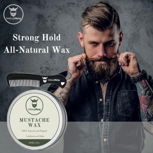 Striking Viking Striking Viking Vanilla Beard Oil (Large 2 oz.) with Mustache Wax and Comb (Vanilla Scent)