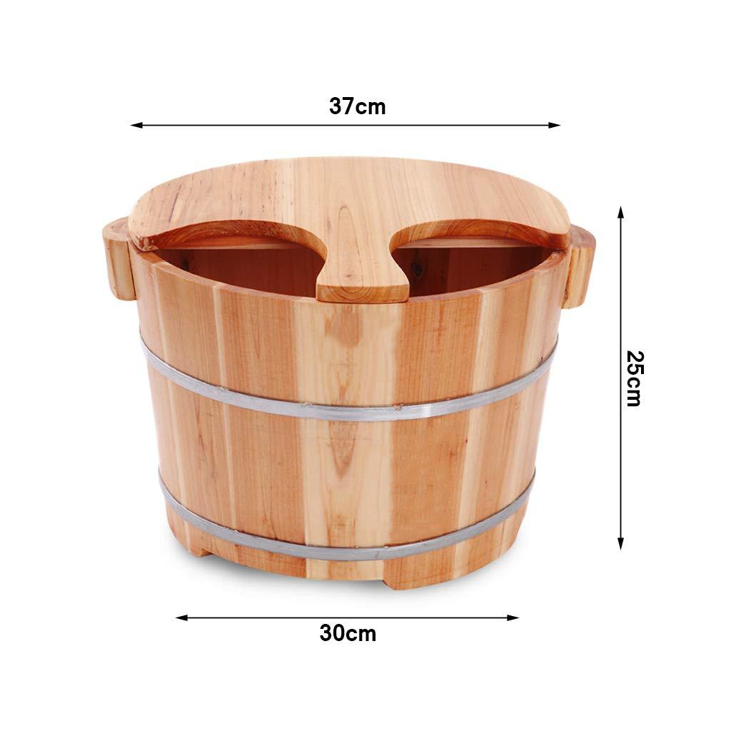 BABYCE Foot Massager Spa Solid Wood Foot Tub,Wooden Foot Basin,Smooth and Delicate Pedicure Barrels,Pedicure Bowl Spa Massage Pedicure BarrelsFoot Bath Barrel Foot Spa Household Wash Ba
