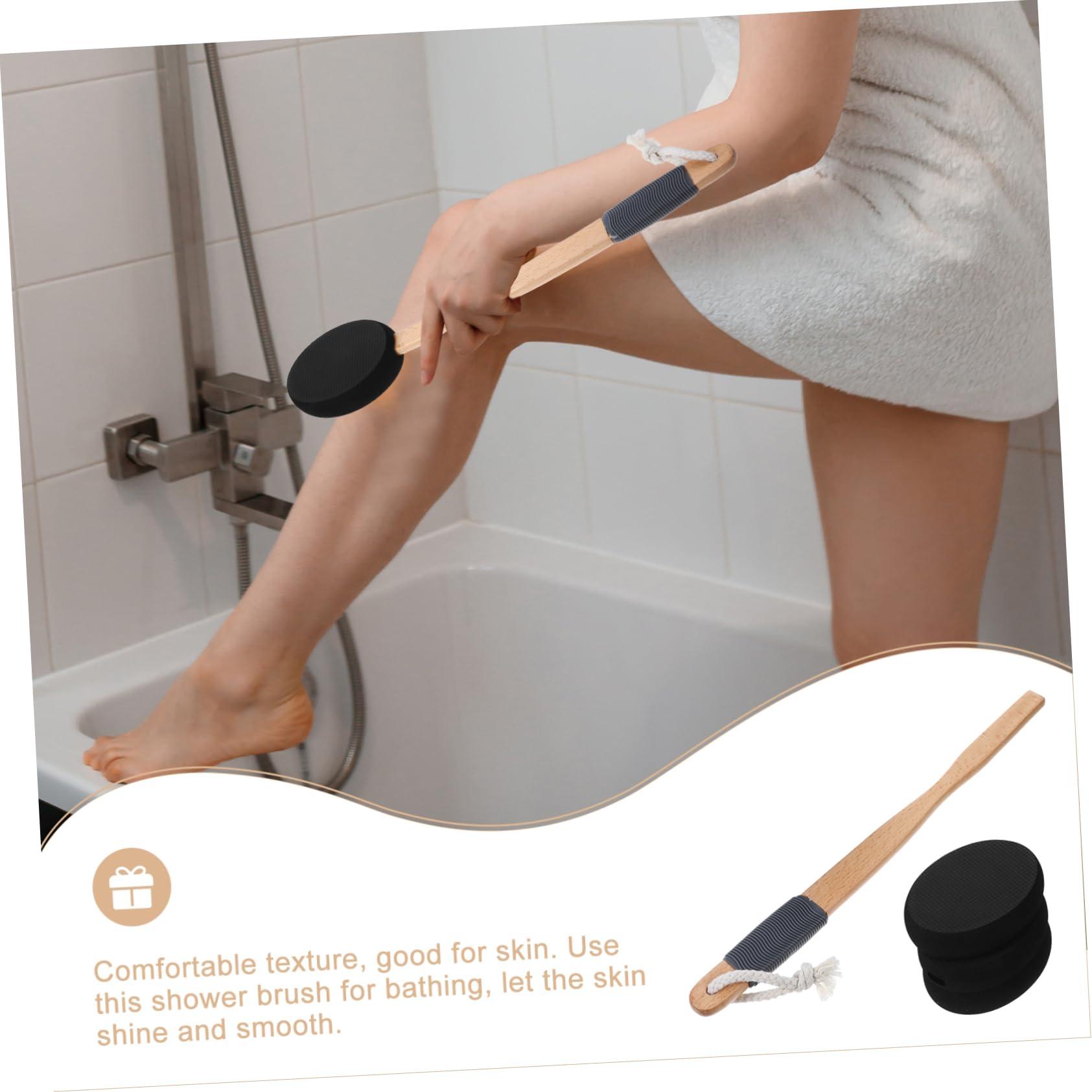 LALADEFIEE LALADEFIEE Scalp Care Back Lotion Applicator Set Ergonomic Design Long Handle Bath Brush Back Scrubber Exfoliating Brush Portable Back Scrubber