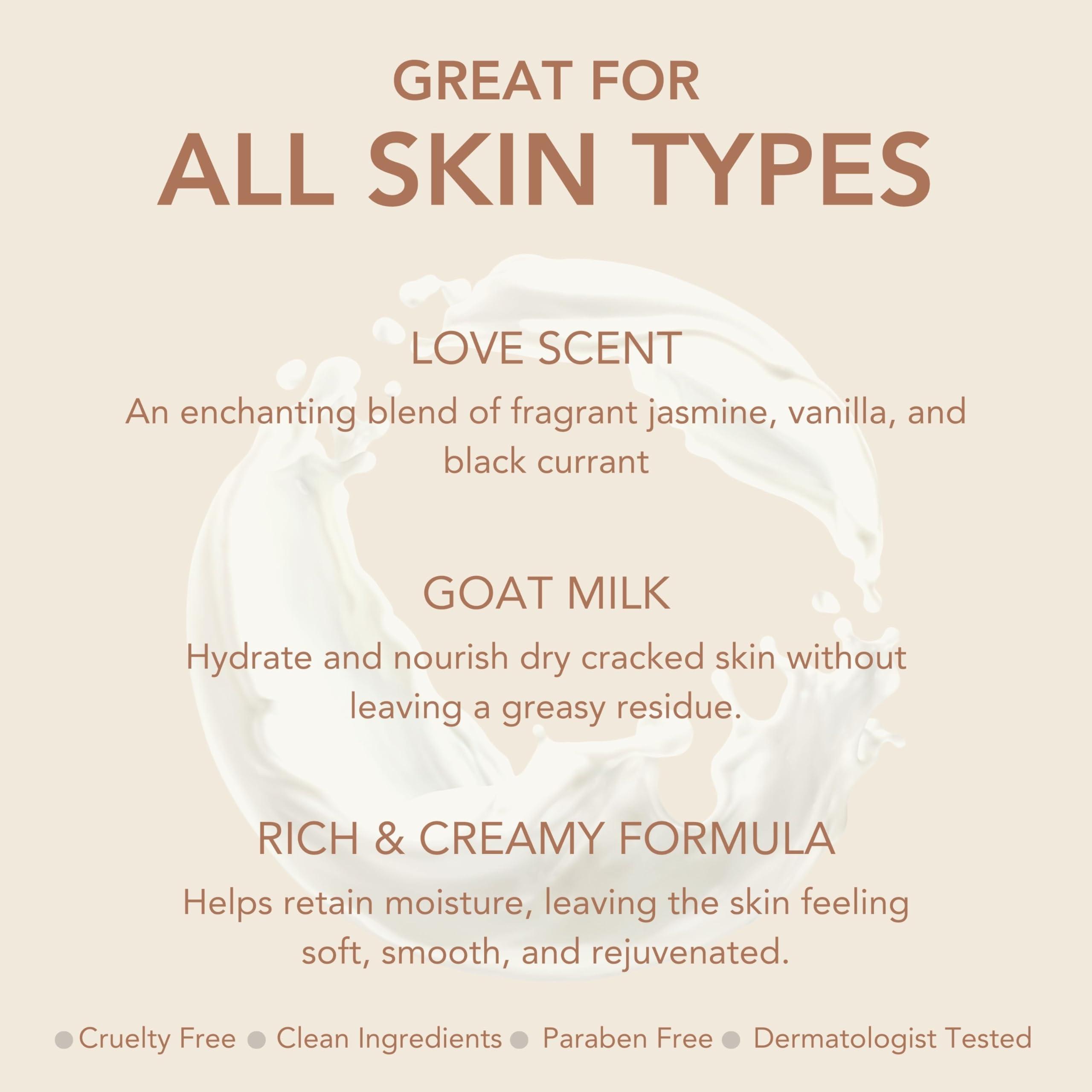 Dionis Dionis Goat Milk Skincare 3.3 oz Love Scented Hand & Body Cream - Travel Size Hand Lotion For Hydrating & Moisturizing Dry Skin - Cruelty Free Cream Made In The USA - Paraben Free Formula