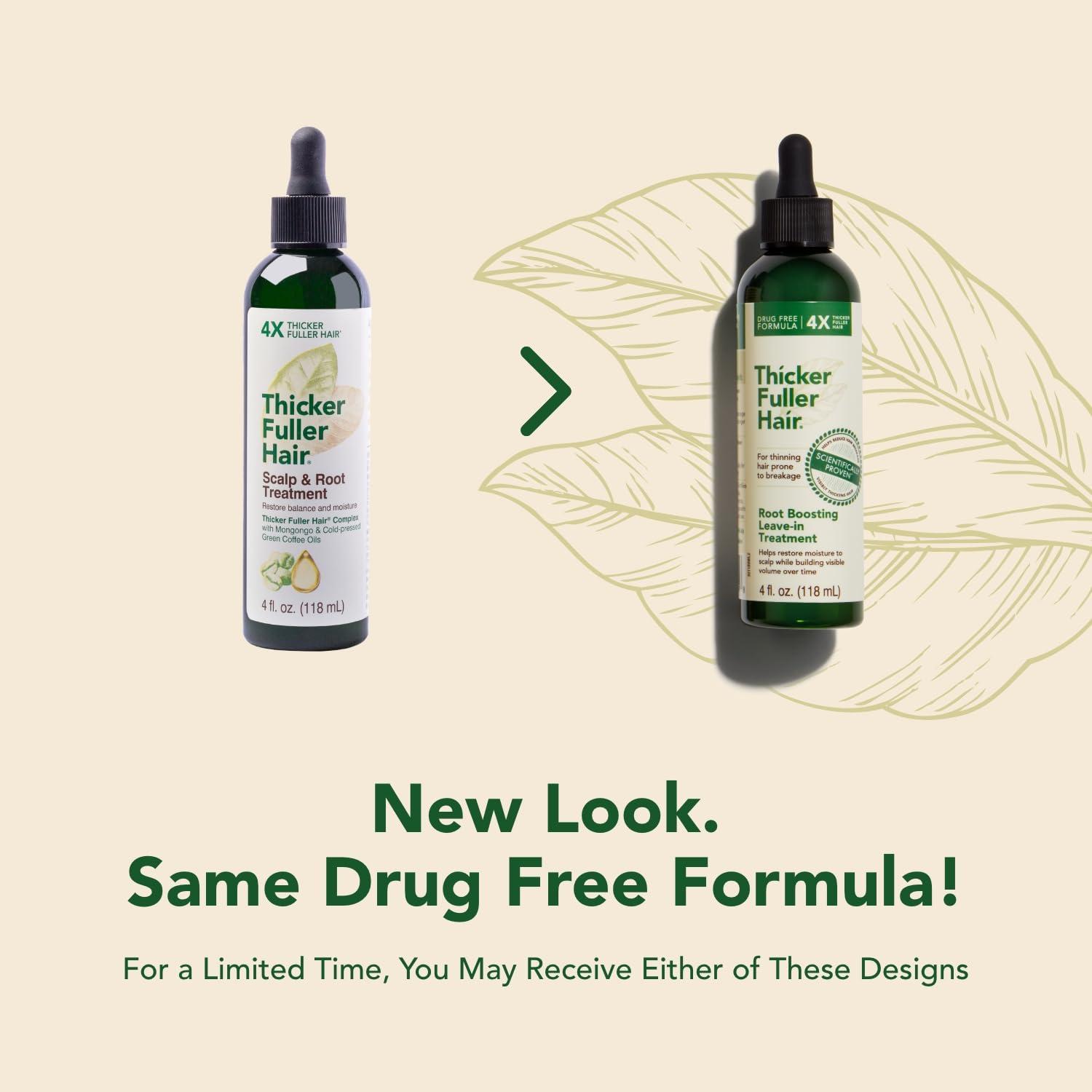 Thicker Fuller Hair Thicker Fuller Hair Hair Scalp and Root Treatment Advanced Thickening Solution - 4oz - Leave-In Restores Moisture While Building Volume - Mongongo & Green Coffee Oils Fortify Hair & Reduce Breakage