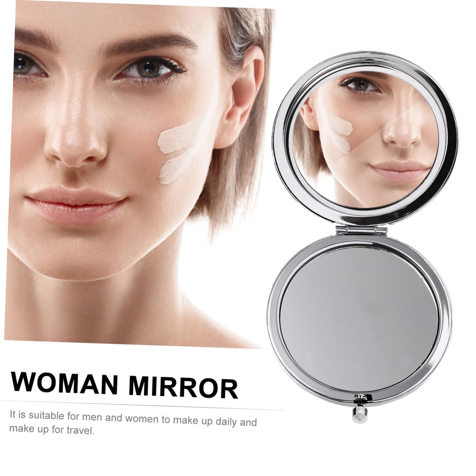 Mikinona Mikinona 2pcs Small Mirror Purses Makeup Light Mirror Vintage Mirror Ladies Wallet Vanity Mirror Mini Tote Bag Makeup Mirror Travel Wallet The Tote Bag Compact Mirrors Red Silver Mirror