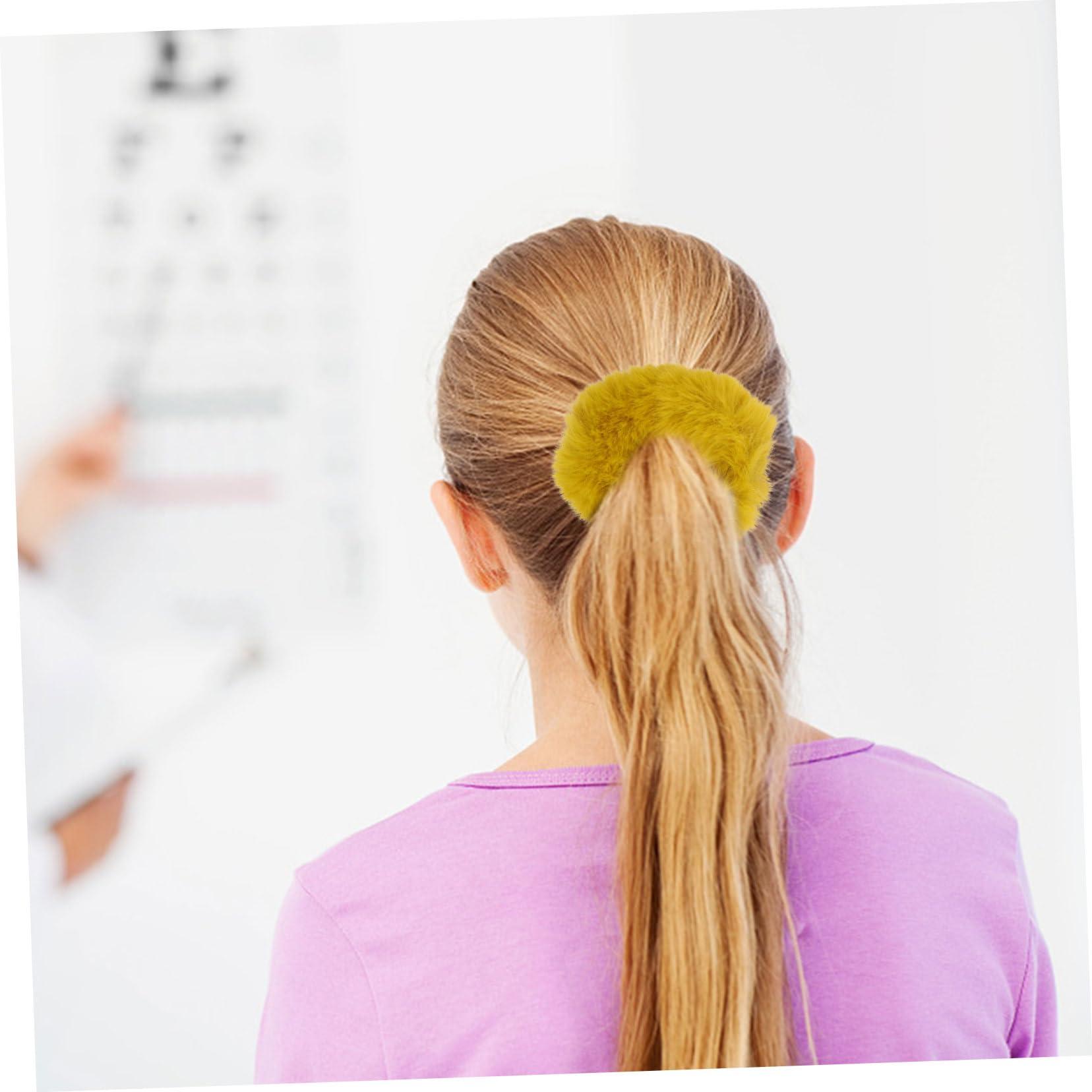 BELLIFFY BELLIFFY Hair Rings Set Fuzzy Ponytail Holders Faux Fur Hair Elastic Bands for Women Girls Easy to Decorate Ponytail or Bun