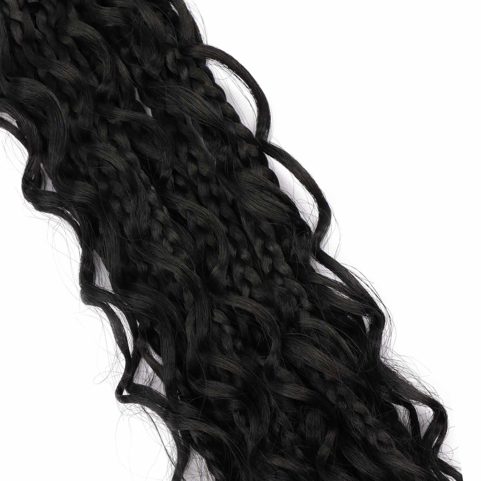 Mytarku 8 Packs Box Braids Crochet Hair 18 Inch Crochet Box Braids with Curly Ends Boho Braids Bohemian Box Braid Hair for Women (1B, 18 inch 8 pack)