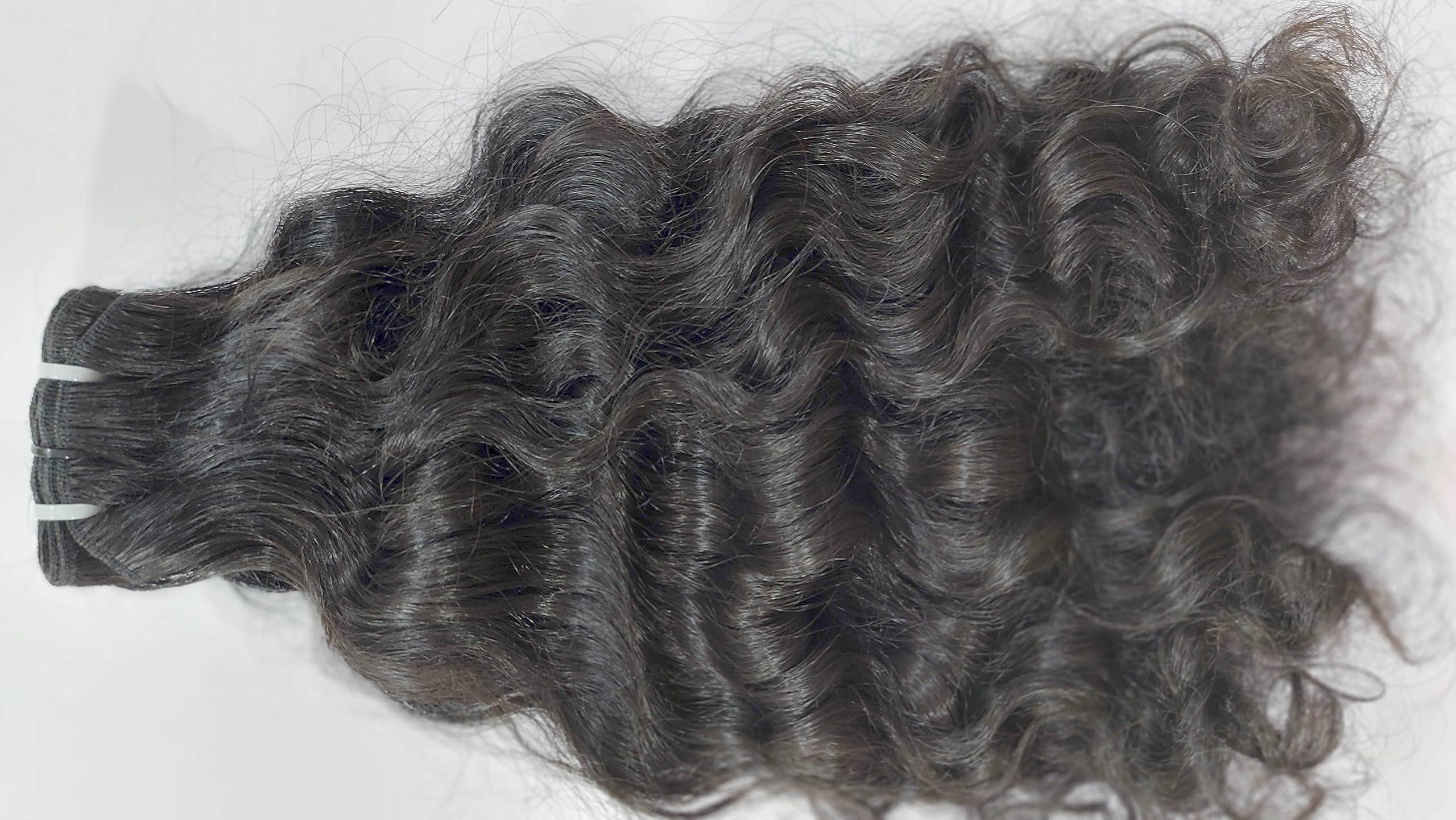 Generic Raw Indian Curly Human Hair Extensions - Natural Black Curly Remy human hair extensions (16 Inch)