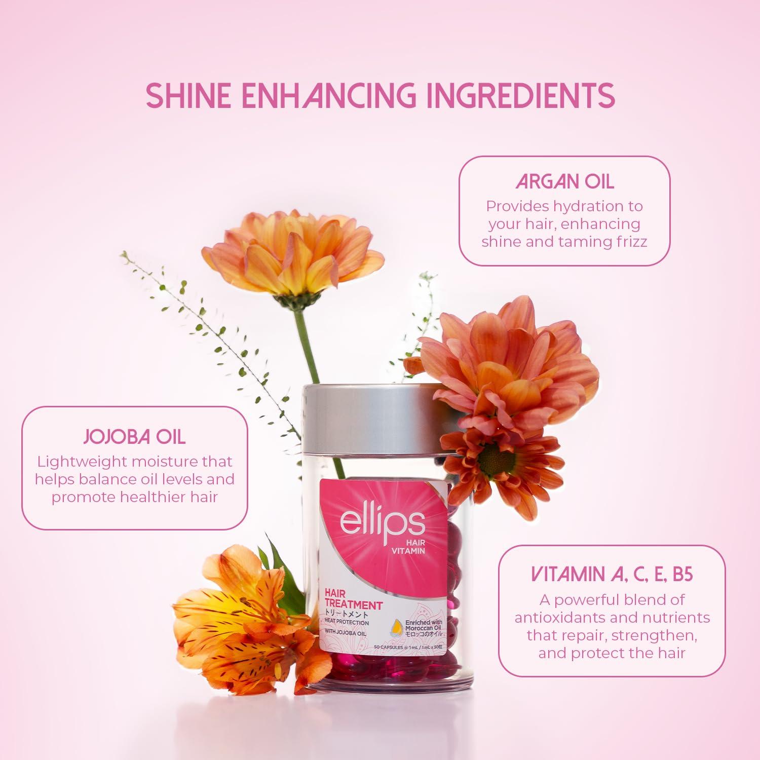 Ellips Ellips Hair Vitamin Hair Treatment, 50 Capsules - Hair Oil & Heat Protectant for Frizzy Hair - Support Healthy Shiny Hair