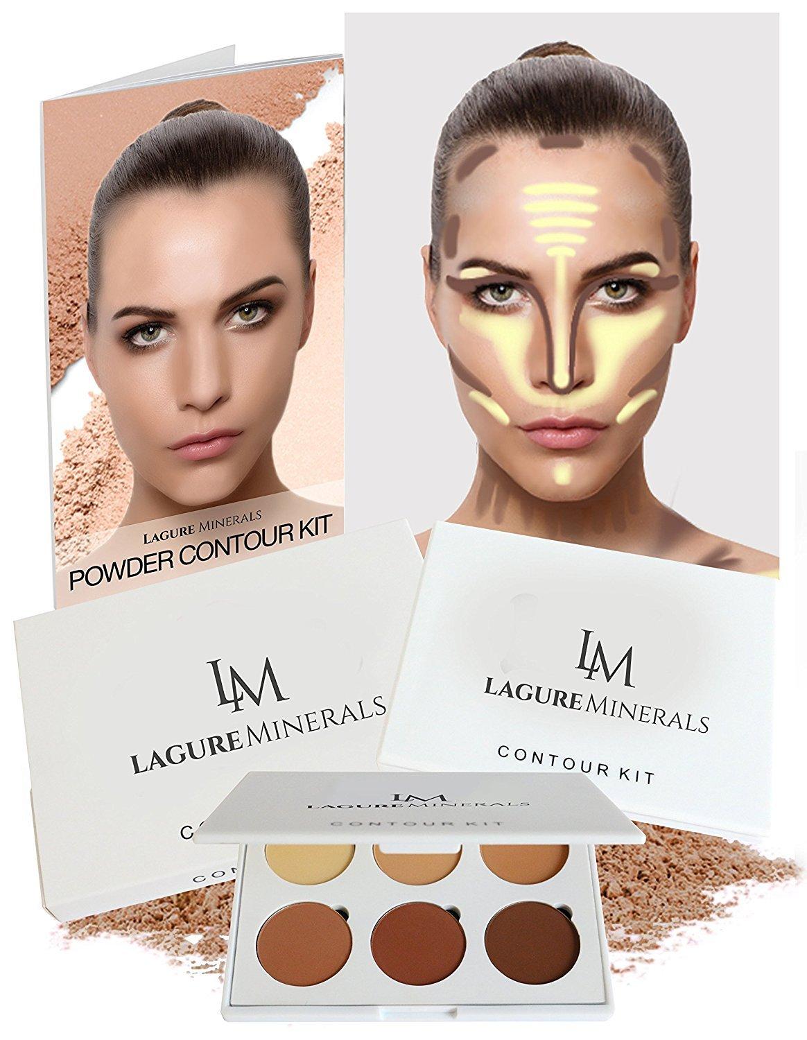 Lagure Lagure Minerals Powder Contour Kit - Premium Bronzer and Contour Palette for Flawless Highlighting and Contouring - Step-by-Step Contour Guide Included