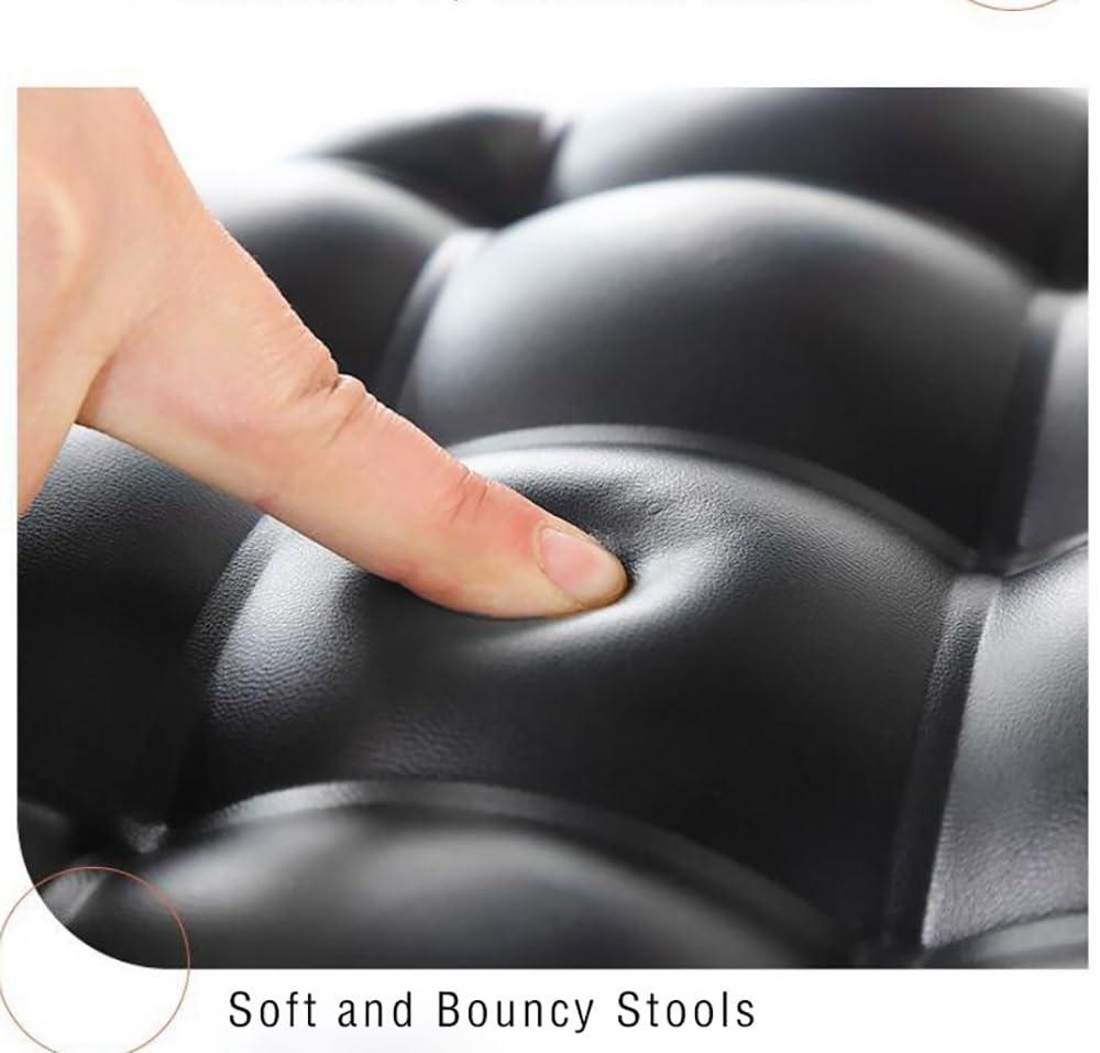 SoneiL Low Rolling Stool, Short Roller Seat Chair, Small Roller Stool with Wheels, 360 Rotating Pedicure Stool for Home,Leather Little Low Small Stools On Wheels (Color : D)