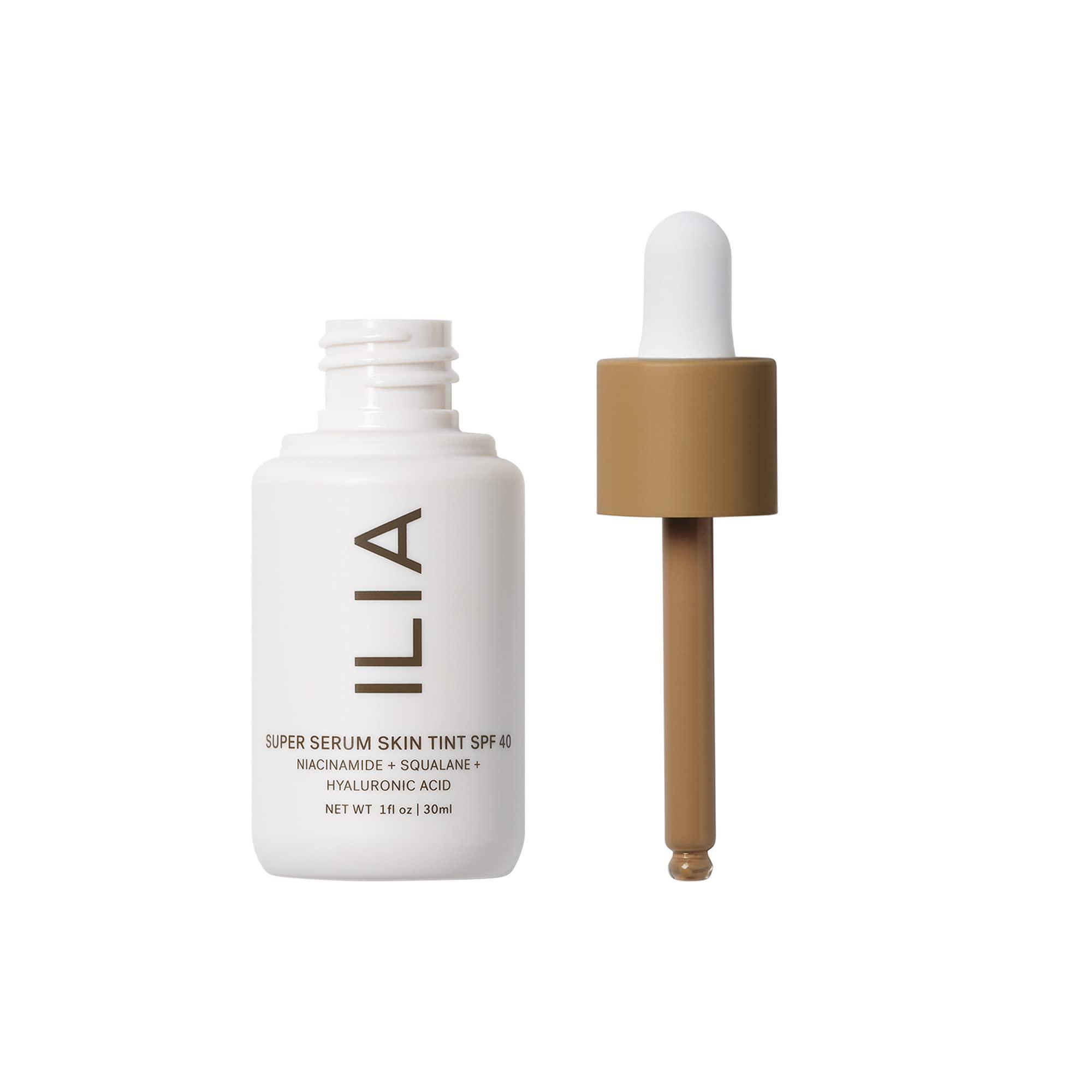 ILIA ILIA - Super Serum Skin Tint SPF 40 | Non-Comedogenic, Vegan, Lightweight to Help Against Blue Light, + Pollution while Hydrating, Smoothing, + Refining (Papakolea ST12.75, 1 fl oz | 30 ml)