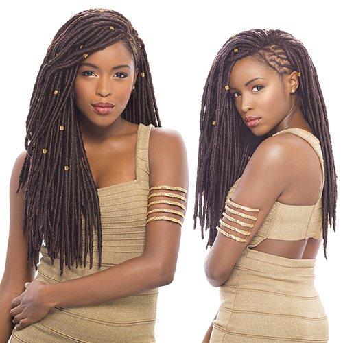 Janet Collection Janet Collection Synthetic Hair Crochet Braids 2X Havana Mambo Faux Locs 18" (4-Pack, DARK PURPLE)