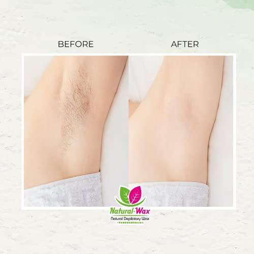 NATURAL-WAX NATURAL DEPILATORY WAX Natural Wax Depilatory Hard Wax - Professional Use 100% Organic Moisturizer - Hair Removal - Ideal for Small Areas and Sensitive Skin (14 oz)