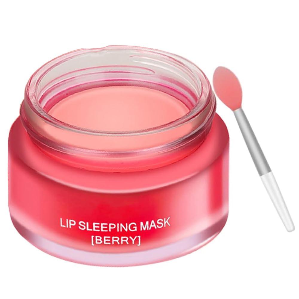 KlsyChry Lip Sleeping Mask Overnight Treatment, Lip Moisturizer for Very Dry Lips, Night Time Lip Balm Sleeping Lip Repair Mask for Dry Cracked Lips (Berry)