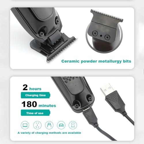 ADANTI ADANTI Hair Clippers for Men, Engraved Hair Trimmer LCD Digital Display Men\'s Special Hair Salon Electric Pusher 1400mAh Hair Clipper