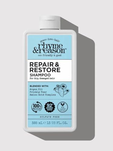 Rhyme & Reason Rhyme & Reason Repair and Restore Shampoo & Conditioner Combo. 13 Fl. Oz. Each bottle. For Dry Damaged Hair. Hydrate Repair. Vegan Cruelty Free., Clear