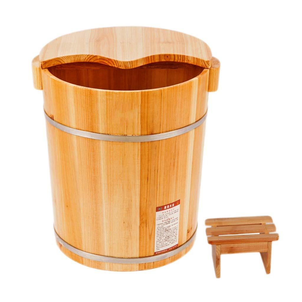 JHDPH Wood Foot Bath Bucket Adult Heightening Wooden Foot Basin, Household With Lid Foot Bath, Foot Bath, Foot Bath Barrel Household, Covered Foot Bath, Fragrant Fir Foot Bath Barrel, Family Health Gift,40