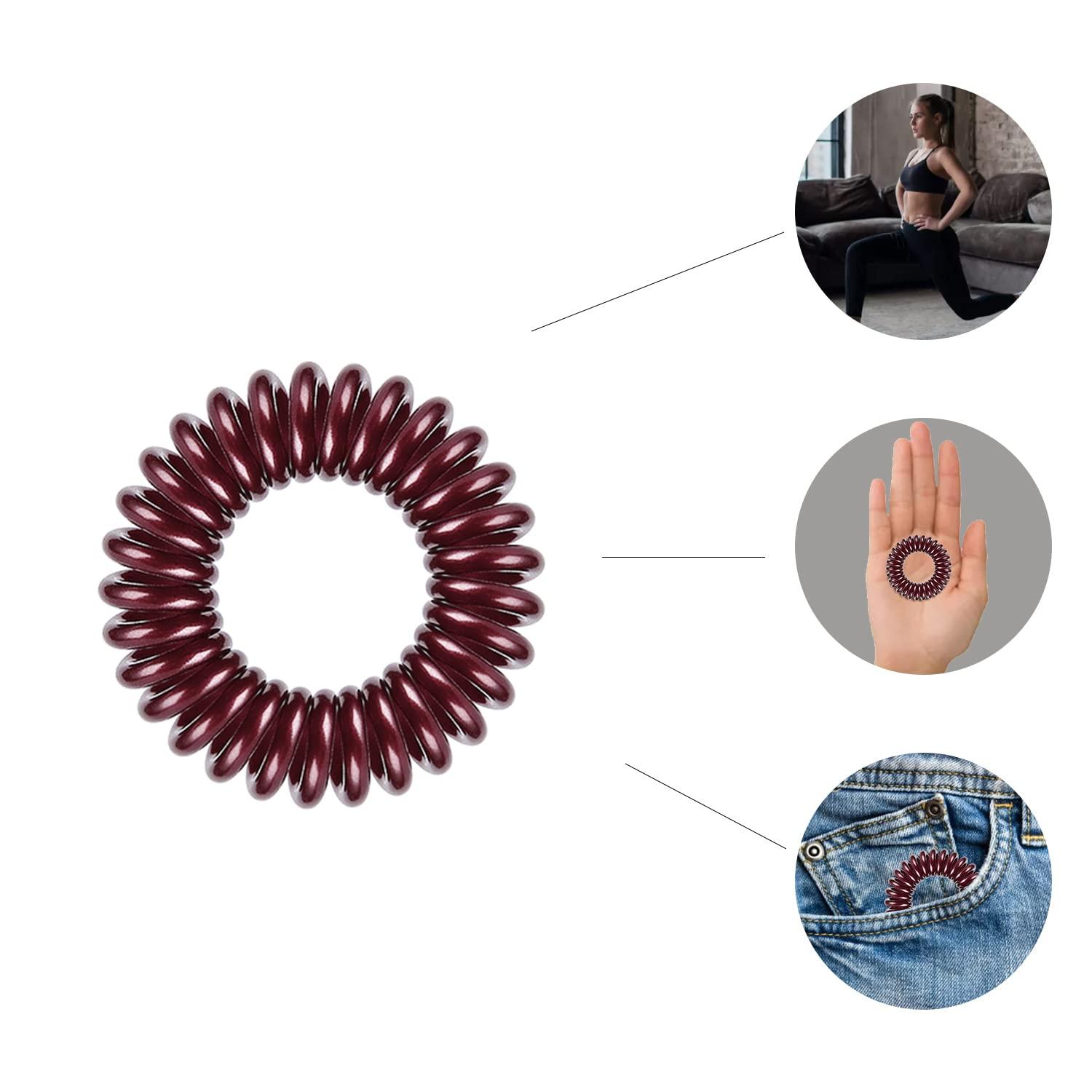 Swanliss Spiral Hair Ties, waterproof No Crease Coil Hair Ties, Phone Cord Hair Ties for Thick Hair, for women Ponytail Holder Elastics (FQ-06)