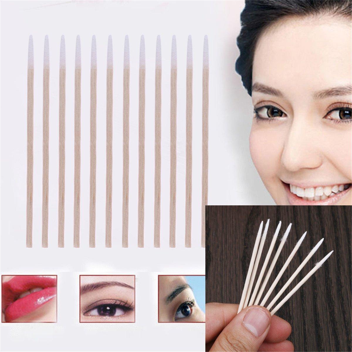 ECYC 1000Pcs Pointed Cotton Swabs Wooden Handle Makeup Health Medical Ear Jewelry Clean Sticks Buds Tips