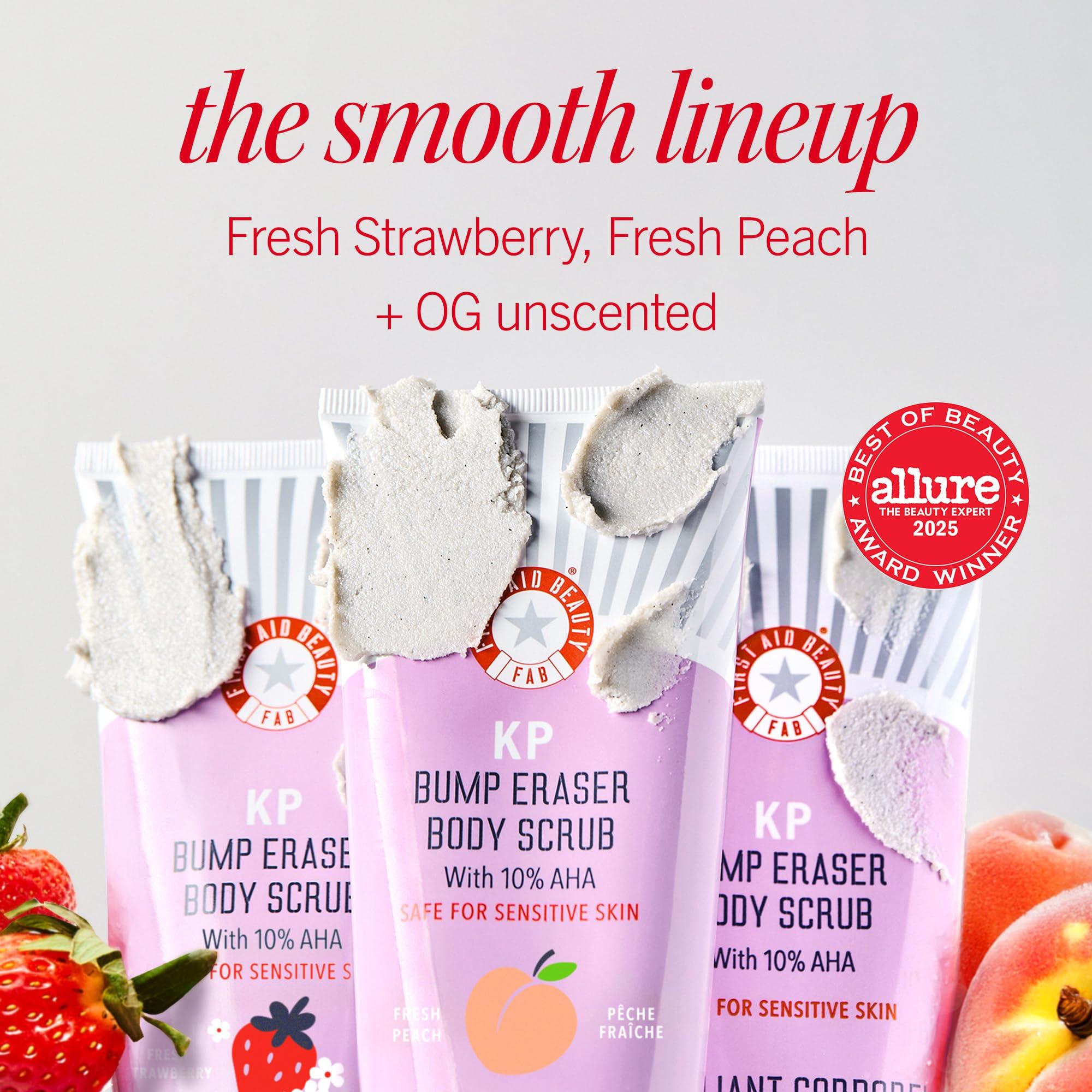 First Aid Beauty First Aid Beauty - KP Bump Eraser Body Scrub with 10% AHA, Keratosis Pilaris Skin Exfoliater with Glycolic and Lactic acids, Helps Reduce Chicken Skin Bumps, Safe for Sensitive Skin, 10 oz