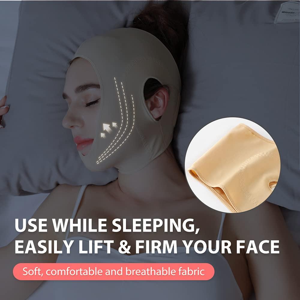 JLK-ZHOU JLK-ZHOU Reusable Chin strap, Slimming Strap Face Lift Tape, V Line Lifting Face Mask, Double Chin Reducer Face Neck Slimmer Tighten and Lift Facial Skin (L)