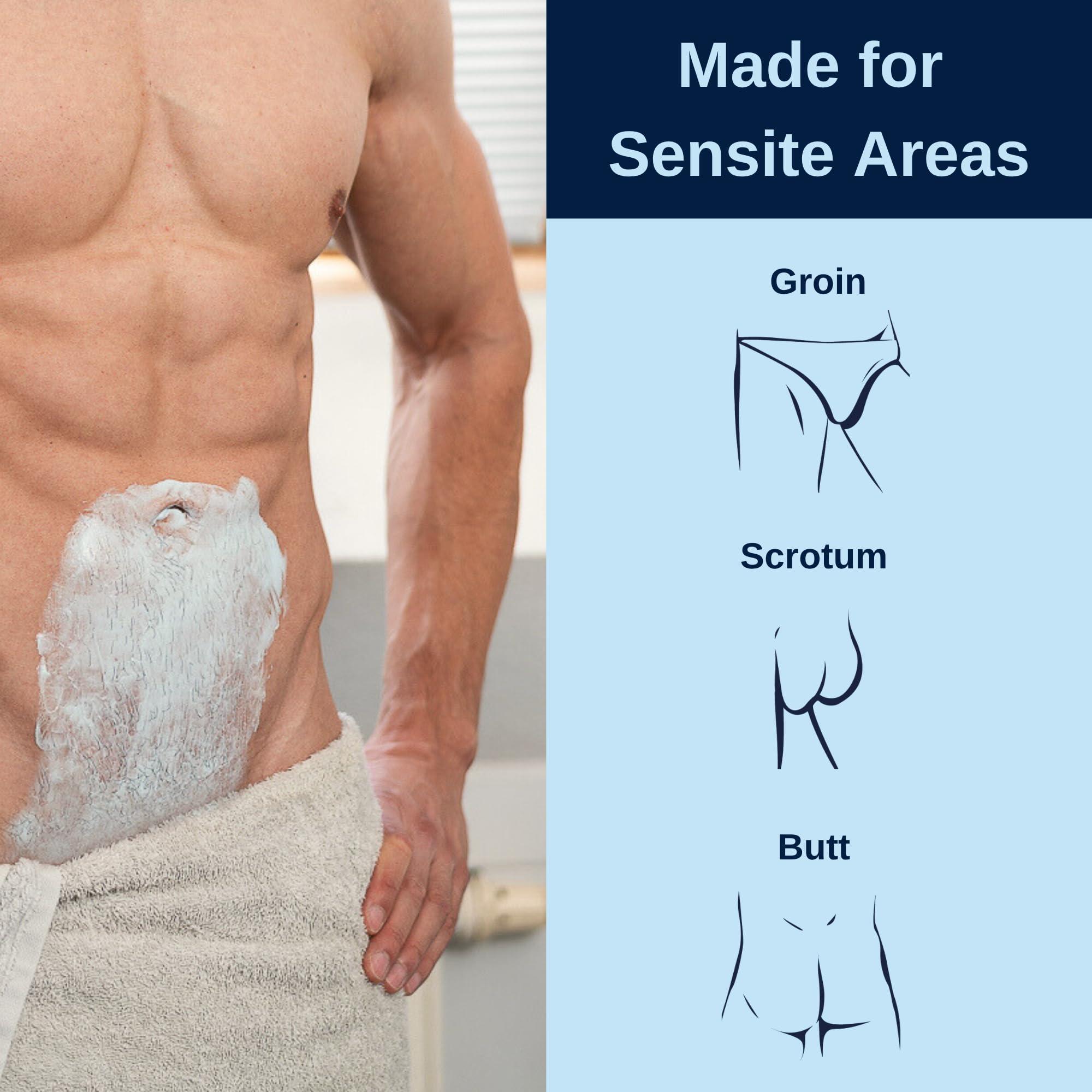 NO HAIR CREW No Hair Crew Intimate/Private At Home Hair Removal Cream for Men - Painless, Flawless, Soothing Depilatory for Unwanted Coarse Male Body Hair, 100ml