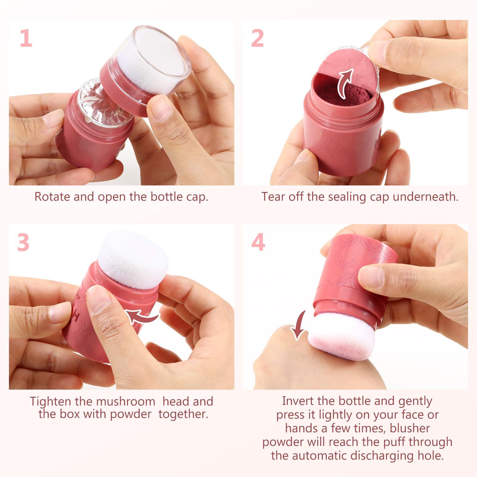 Boobeen Boobeen Loose Blush Powder Air Cushion Blush, Face Blusher Cheeks Powder, Natural Highly Pigmented Soft Blush Makeup Long Lasting, Matte Finish