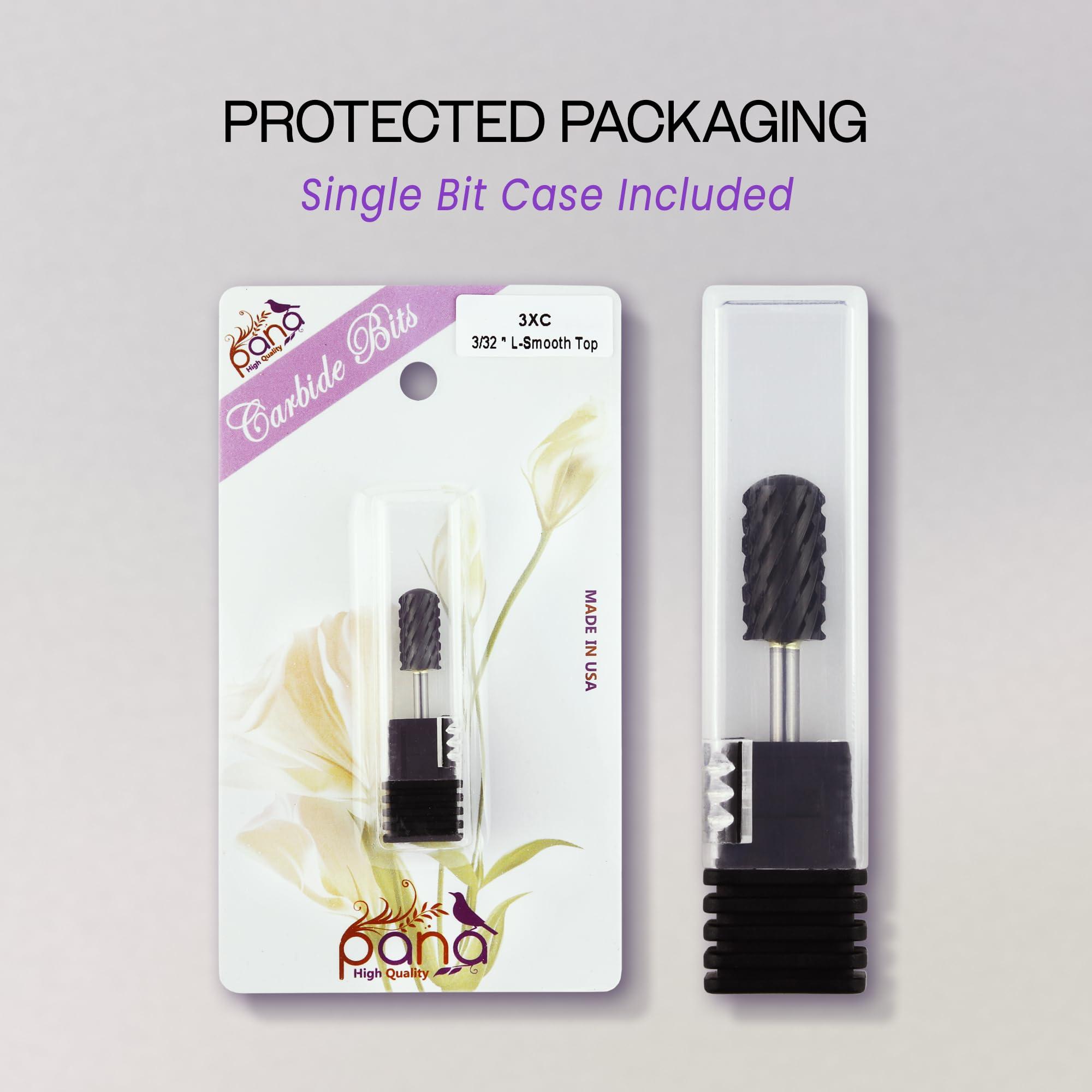 PANA USA Pana DLC 3/32\" Safety Nail Carbide - Smooth Round Top Large Barrel Head for Electric Dremel Drill Machine (Black, 3XC Grit)