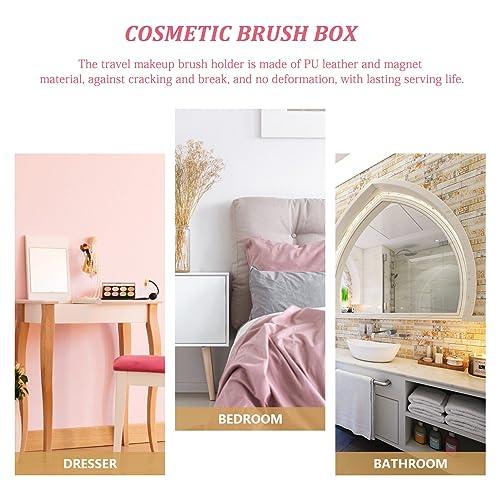 Beavorty Beavorty toiletry bags makeup bags cosmetic bag cosmetic pouch teen makeup bag makeup pouches for women magnetic makeup bag makeup pouch bag brush holder makeup brush small pu travel