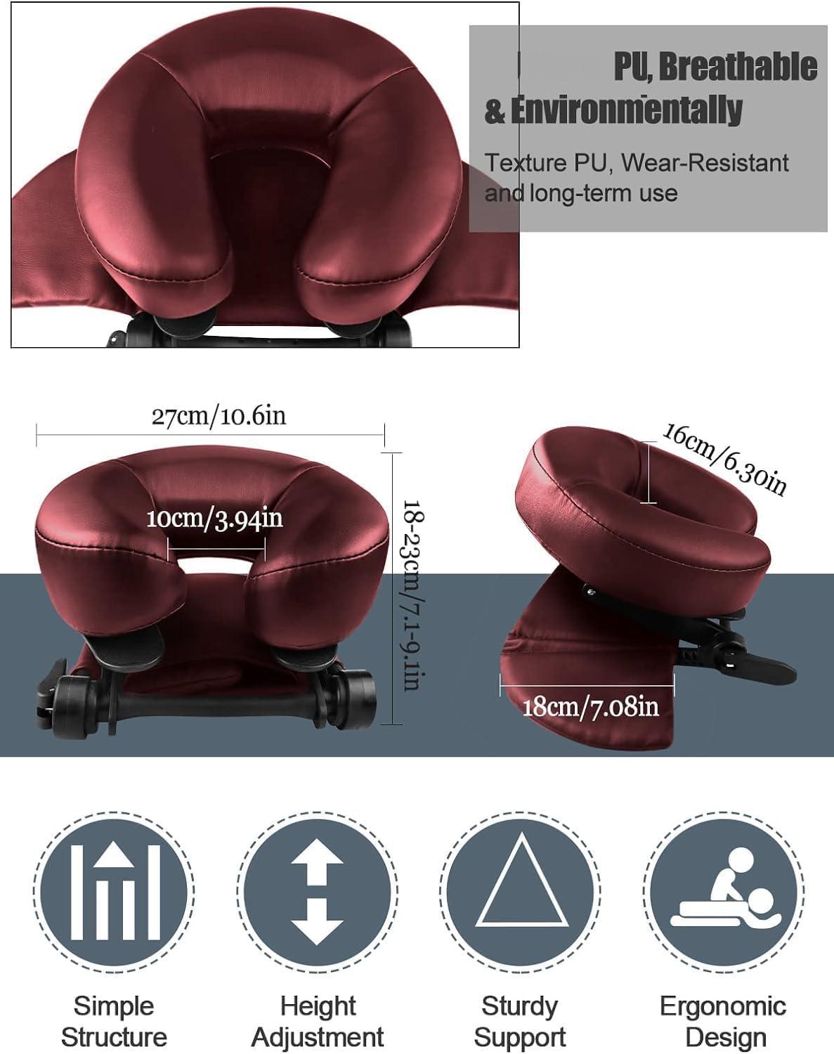 EBANKU EBANKU Massage Table Face Cradle Cushion, Face Cradle Down Tabletop Massage Kit Adjustable Massage Table Headrest Face Pillow with Platform for Massage Chair SPA Bed (Red)