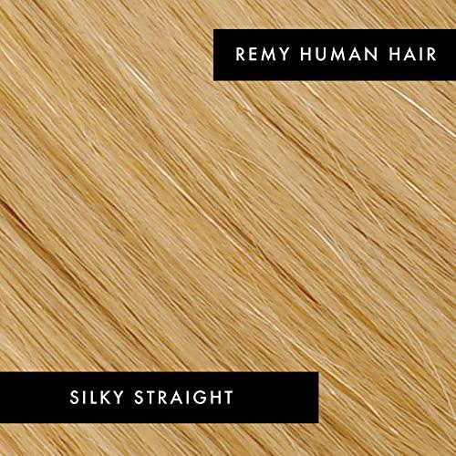 everlong Skinny Weft Clip-In Hair Extensions by Everlong, Thin Silicone Pressed Wefts, Premium Remy Human Silky Straight Hair for Length & Volume, 175 grams #124 Honey Pecan 18"