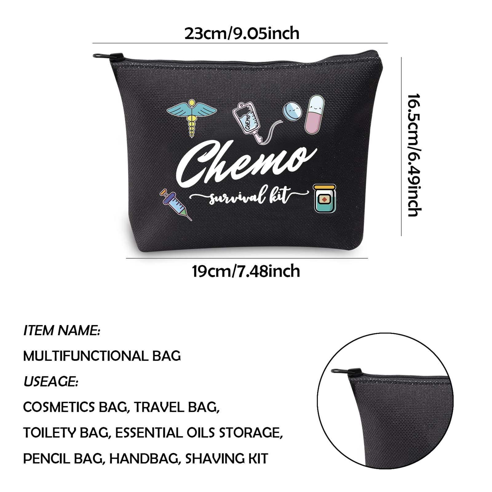 WCGXKO WCGXKO Chemo Care Package for Women Chemo Survival Kit Chemotherapy Treatment Zipper Pouch Bag (survival kit Chemo black)