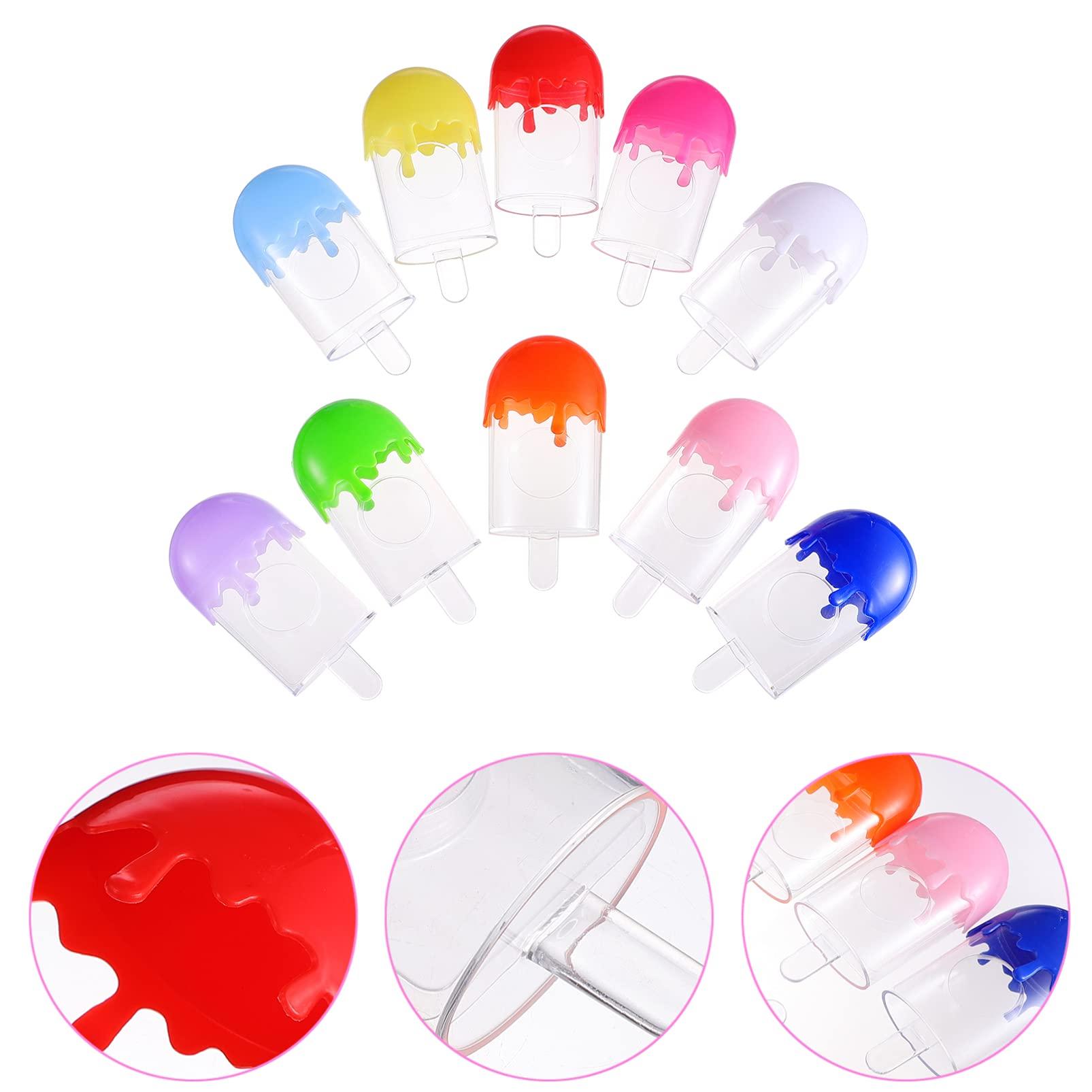 Lurrose Clear Container Eyelash Storage Boxes, 10Pcs Lovely Ice Cream Shaped Empty False Lashes Packaging Case Fake Eyelash Container Storage Case with Clear Tray for Women Girls Travel Container