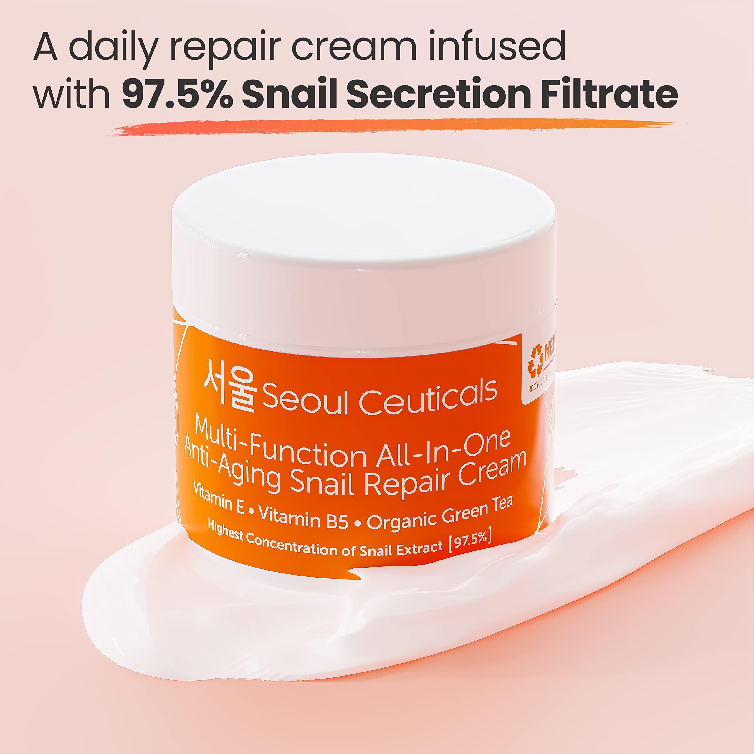 SeoulCeuticals SeoulCeuticals Retinol Serum + Snail Mucin Moisturizer Cream - Korean Anti Aging Skincare Set