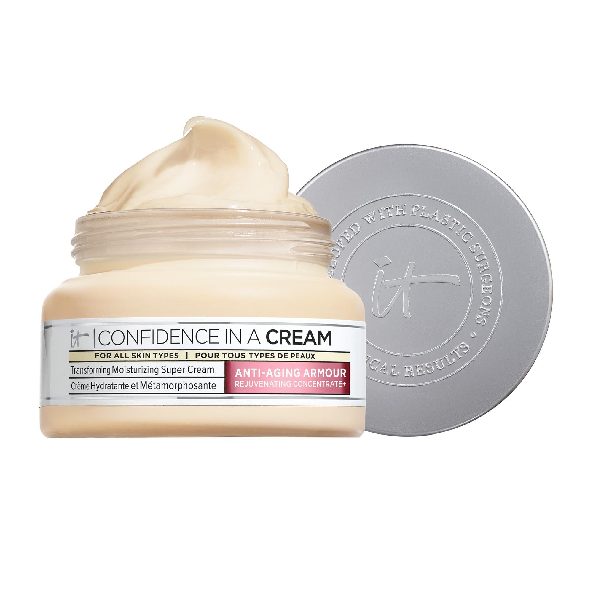 IT Cosmetics IT Cosmetics Confidence in a Cream Full Size - Hydrating & Anti Aging Face Moisturizer, Visibly Reduces Fine Lines, Wrinkles & Signs of Aging, Repairs Skin Barrier, With Squalane & Ceramides - 2 fl oz