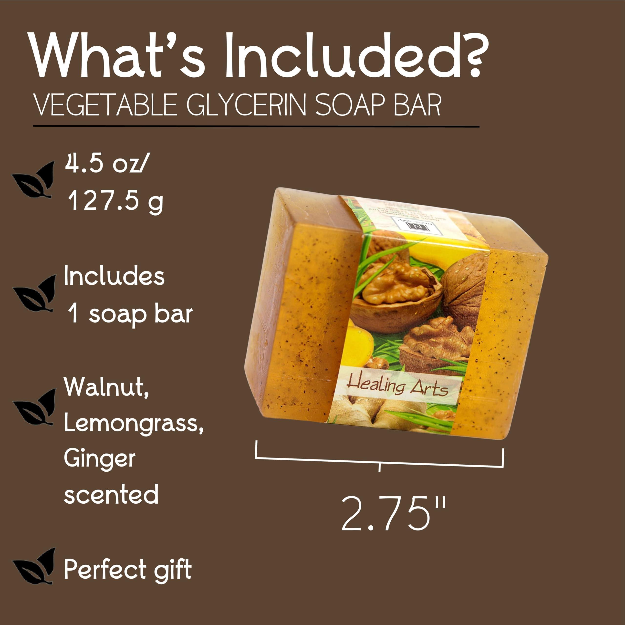 Nabila K Glycerin Bar Soap Healing Arts Scent - Natural, Vegan-Friendly, Hypoallergenic - Moisturizing and Hydrating with 100% Vegetable Glycerin - Sulfate-Free, Paraben-Free, Chemical-Free - 4.5 oz