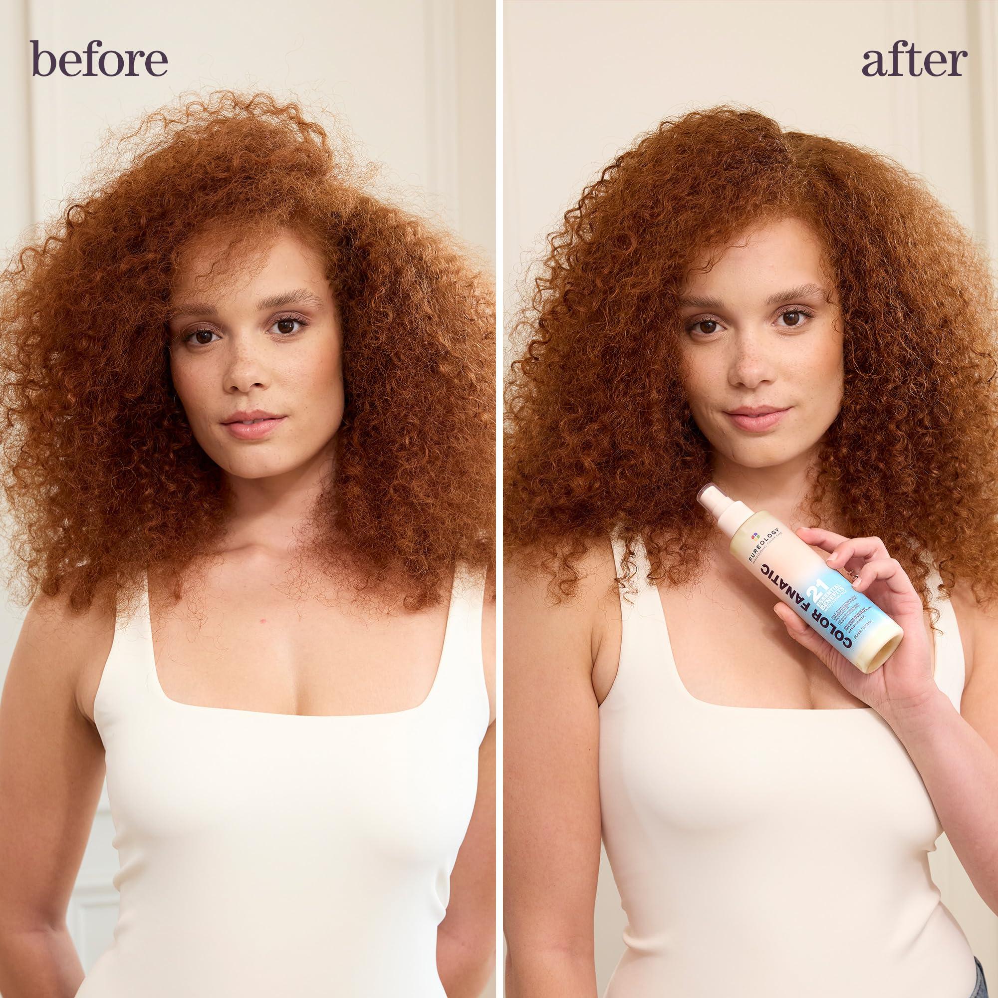 Pureology Pureology Color Fanatic Multi-Tasking Leave-In Spray, 21 Benefits for All Hair Types, Heat Protection, Detangling & Frizz Control, Infused with Coconut & Camellia Oils, Color Safe, Vegan, 13.5 Fl Oz