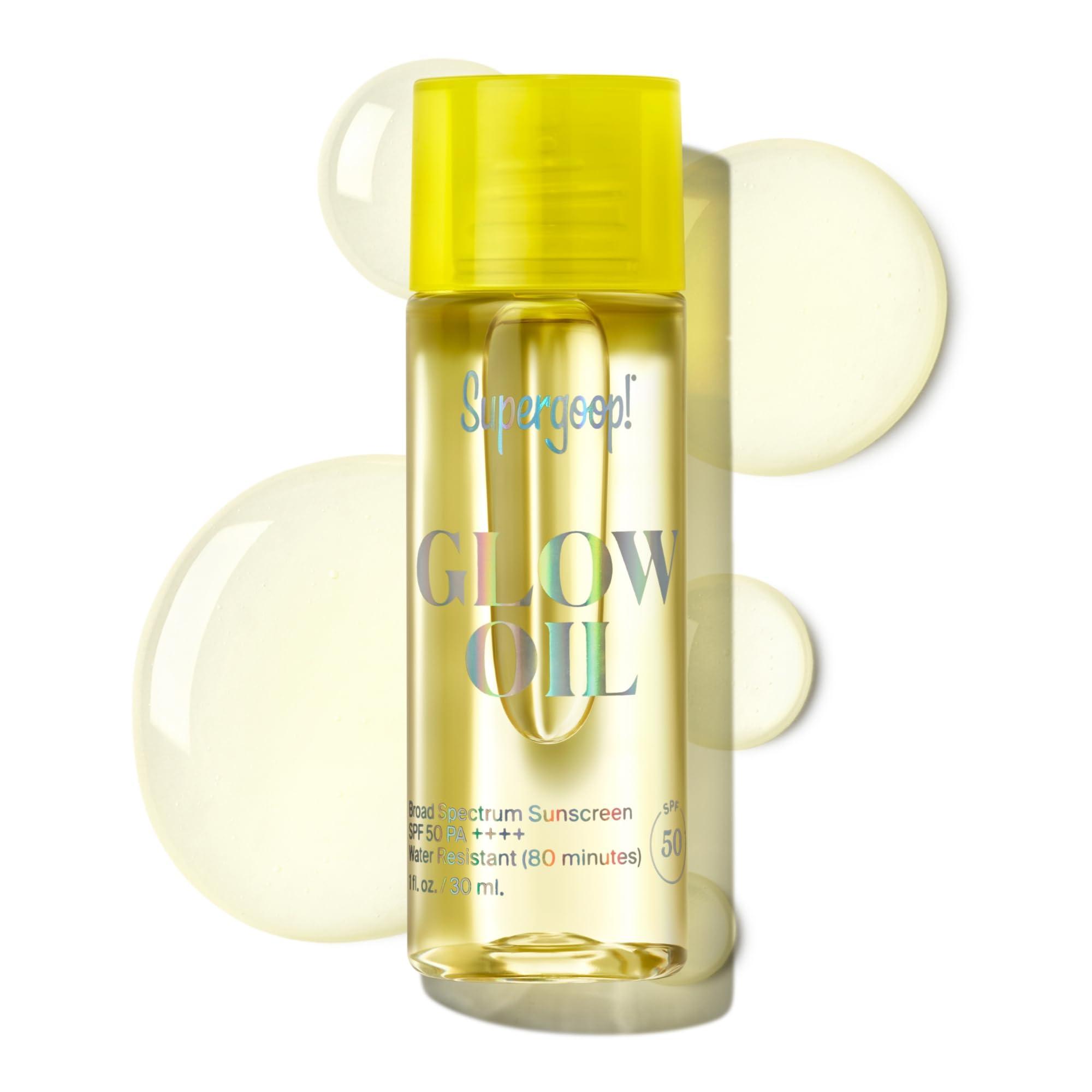 Supergoop! Supergoop! Glow Oil - 1 fl oz - SPF 50 PA++++ Vitamin E Body Oil + Broad Spectrum Sunscreen Protection - With Marigold, Meadowfoam & Grape Seed Extracts
