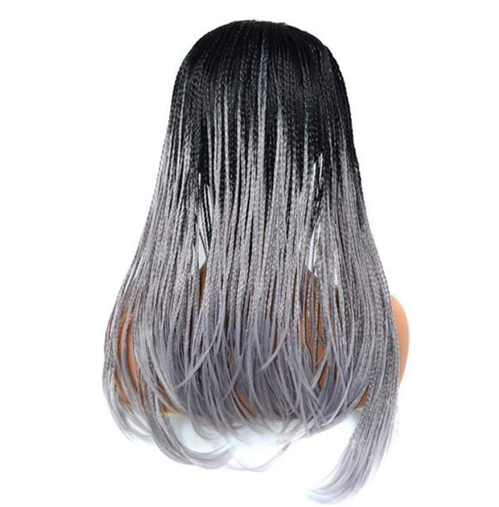 KXW KXW Braided Headband Wigs for Black Women, Long Braided Wigs with Handband Attached, Box Braid Wig Crochet Hair, Hip Hop Punk Style (4 Colors, 18in/45cm)