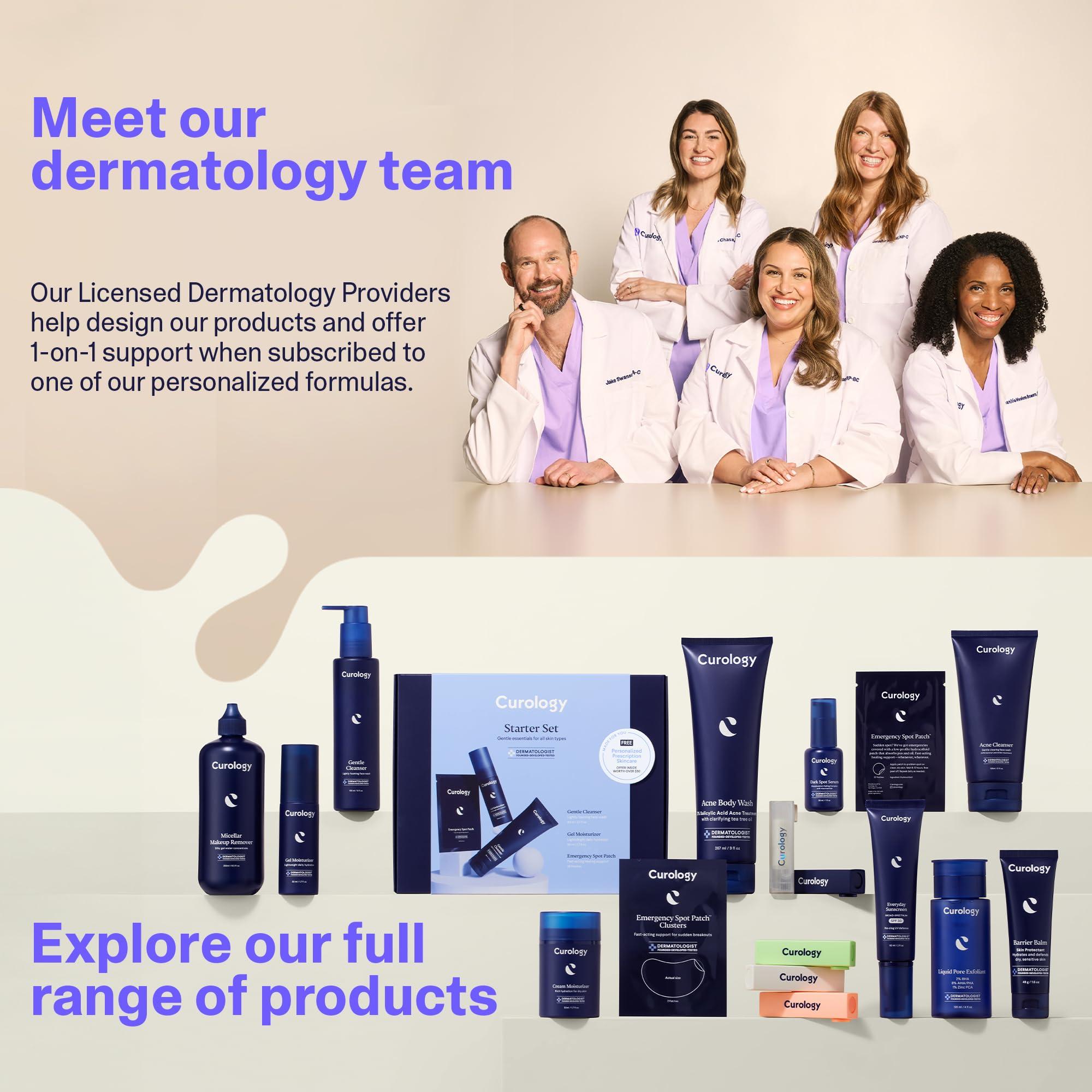 Curology Curology Acne Skin Care Bundle, 14 ct Large Cluster Pimple Patches and Acne Cleanser Face Wash with 2.5% Benzoyl Peroxide, Fragrance Free