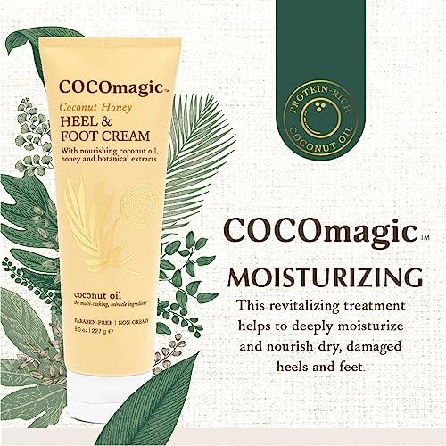 Cocomagic Cocomagic Coconut Honey Heel & Foot Cream - w/Coconut Oil, Honey, & Botanical Extracts | Moisturize Dry, Cracked Feet | Softens & Smooths | Non Greasy | Made in USA, Cruelty & Paraben Free (8 Oz)