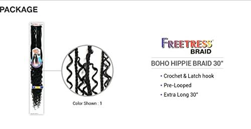 FreeTress Braids FreeTress Synthetic Hair Crochet Braids Boho Hippie Braid 30" (6-pack, CHERRYWINE)