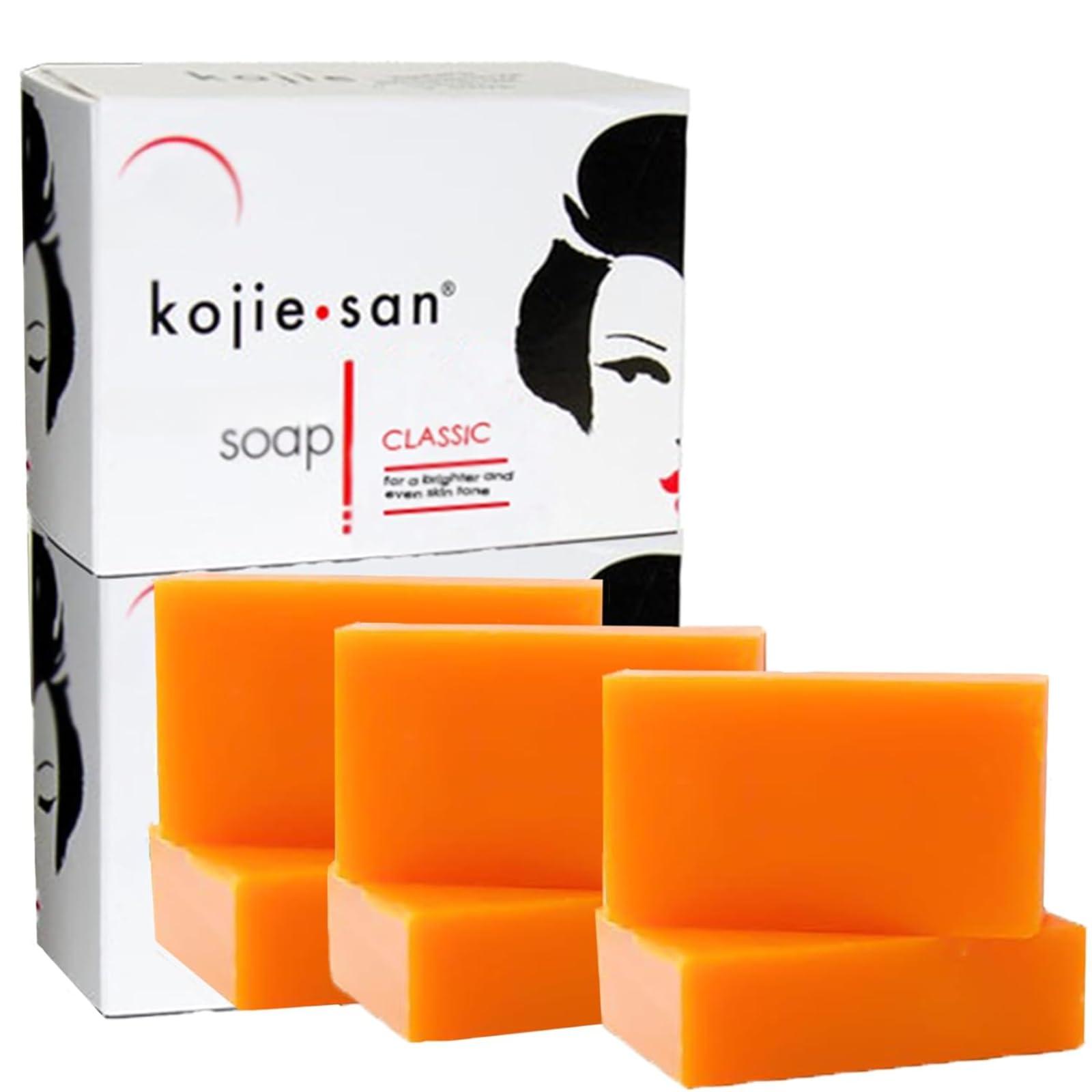 Kojie San Kojie San Skin Soap - Original Kojic Acid Soap that Reduces Dark Spots, Hyperpigmentation, & Scars with Coconut & Tea Tree Oil  65g x 6 Bars