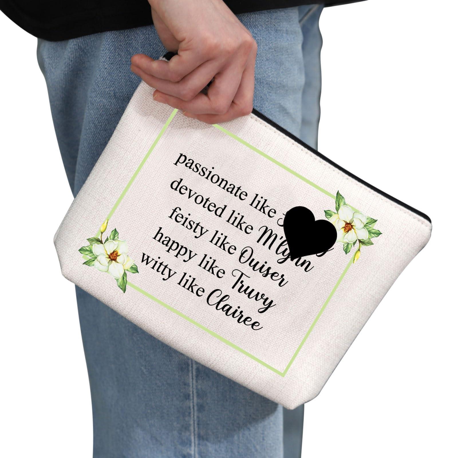 G2TUP G2TUP Magnolias Inspired Gift M'Lynn Truvy Ouiser Clairee Annelle Makeup Bag Movie Fan Cosmetic Bag Best Friend BFF Gift Zipper Travel Case (Ouiser Clairee Annelle White Bag)