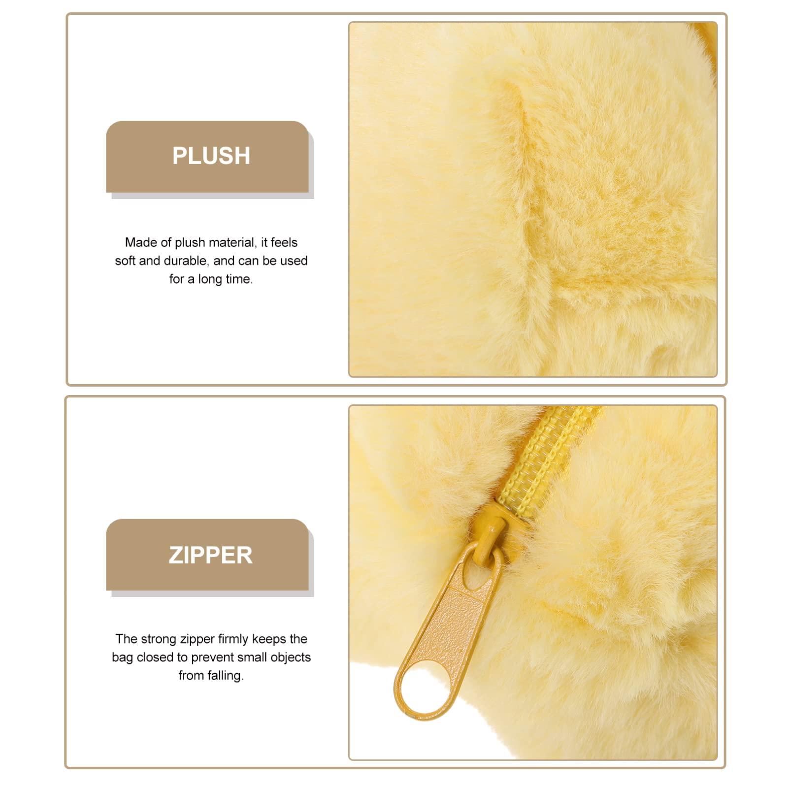 OEIPSMK OEIPSMK Plush Cosmetic Bag Cloth Makeup Bag Plush Skincare Bag Furry Fuzzy Makeup Bag Makeover Bag Make up Bags for Women Wide-open Pouch Cosmetic Pouch Skin Care Bag Small Travel